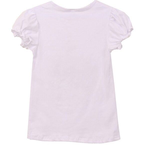 Little Girls Kids Unicorn Floral Ruffle Sleeve T-Shirt Tee Top Clothing Cotton - Picture 2 of 4